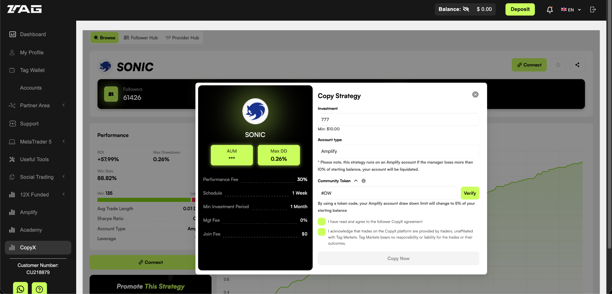 Community Token sisestus