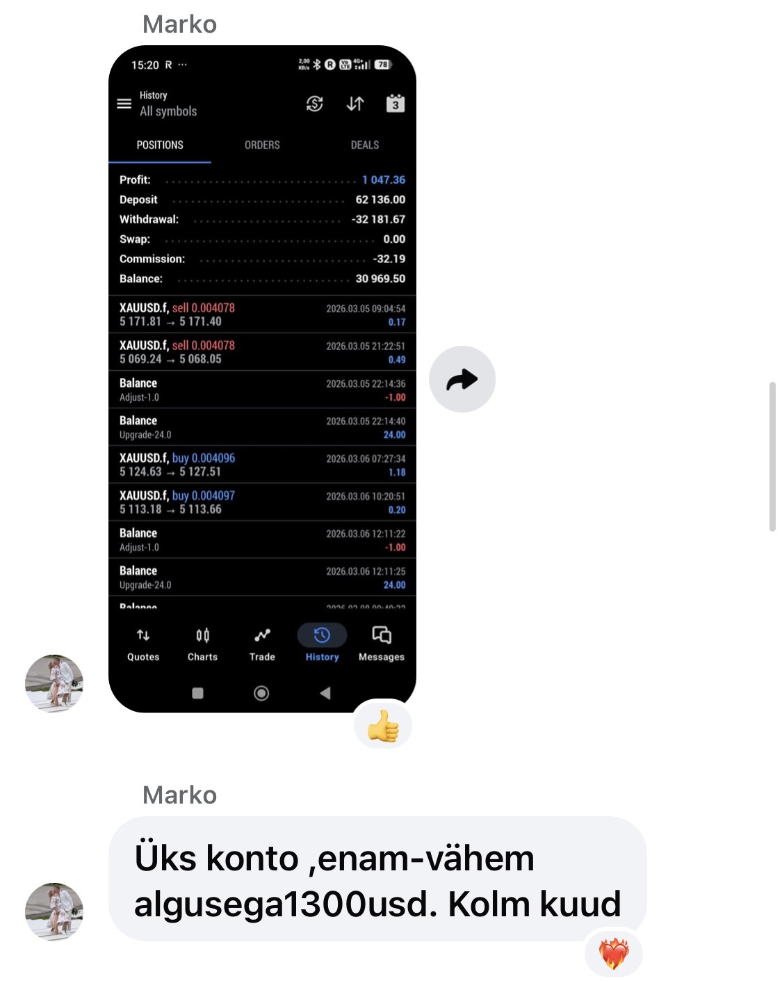 Kliendi tulemus